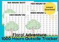 Floral Adventure — 1000 Hours Outside Tracker – Printable PDF