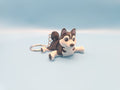 Huskey Pup Fidget Buddy Keychain | 3D Printed Articulated Husky Charm