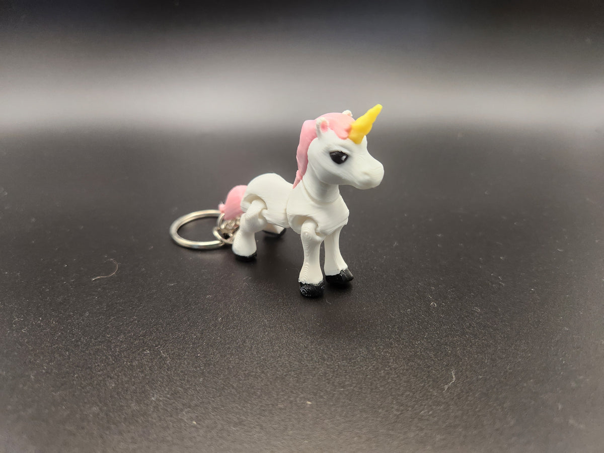 Magical Unicorn Fidget Buddy Keychain | 3D Printed Articulated Unicorn Charm