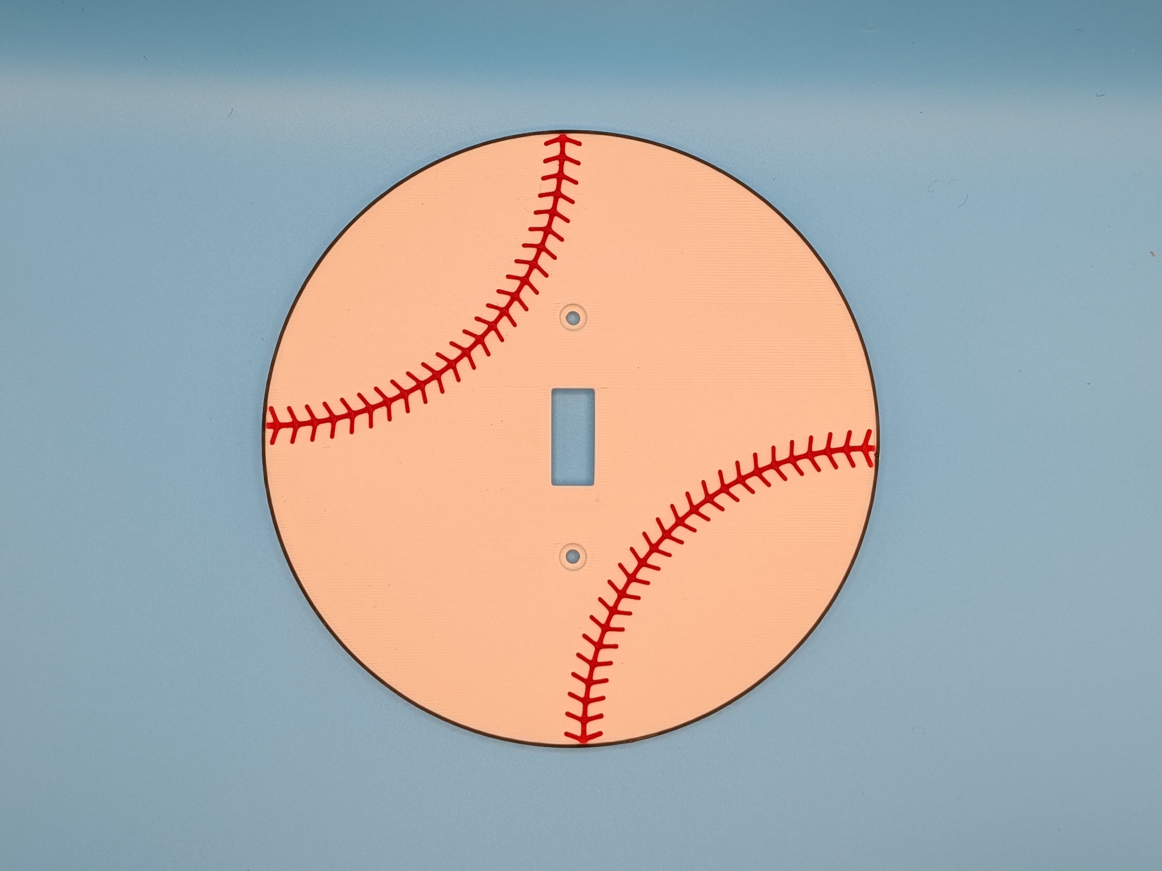 Home Run Light Switch Cover – 3D Printed Baseball Stitch Plate