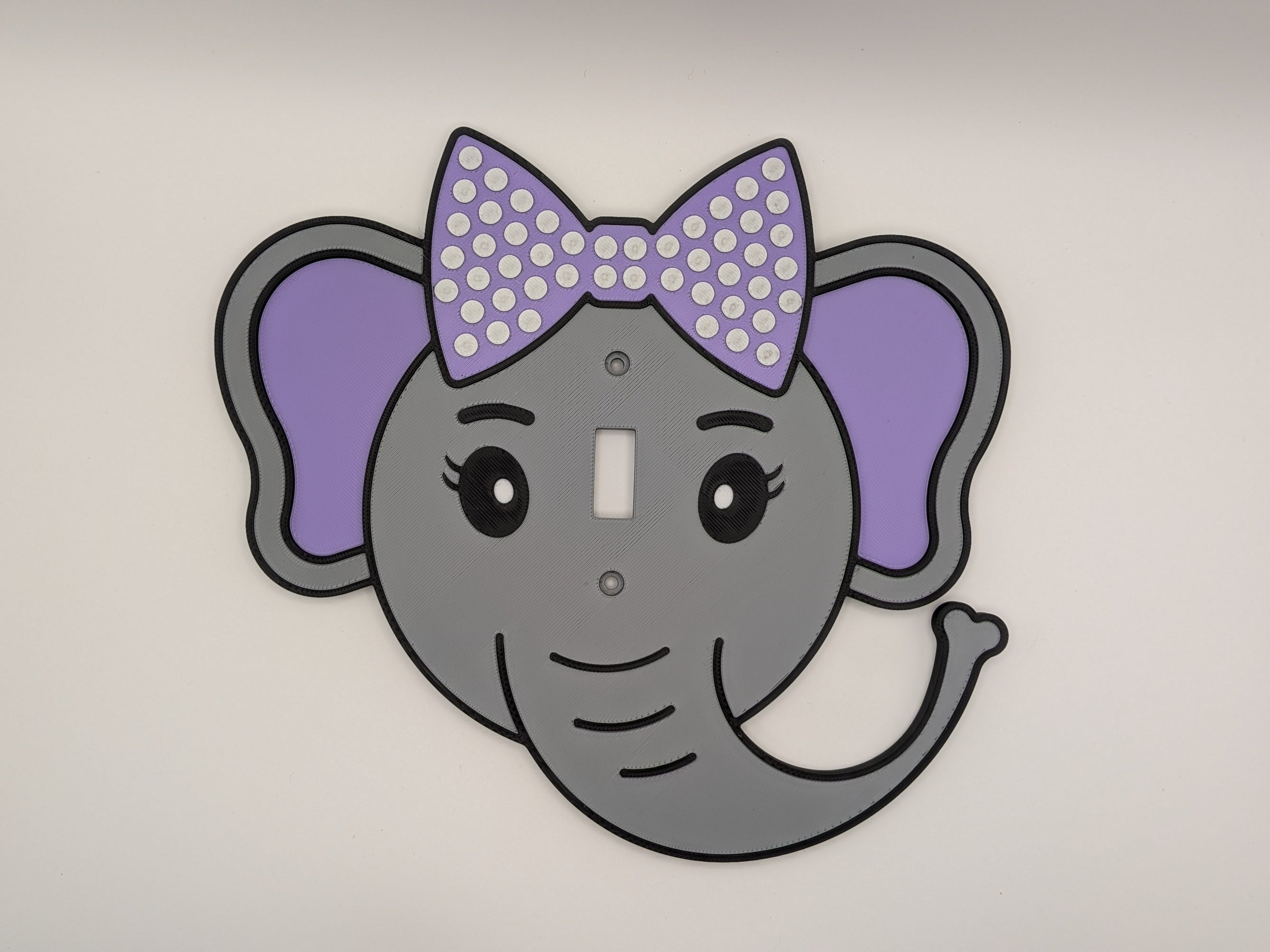 🐘 Elephant Light Switch Cover — Pink or Purple | Cute Kids Room & Nursery Decor