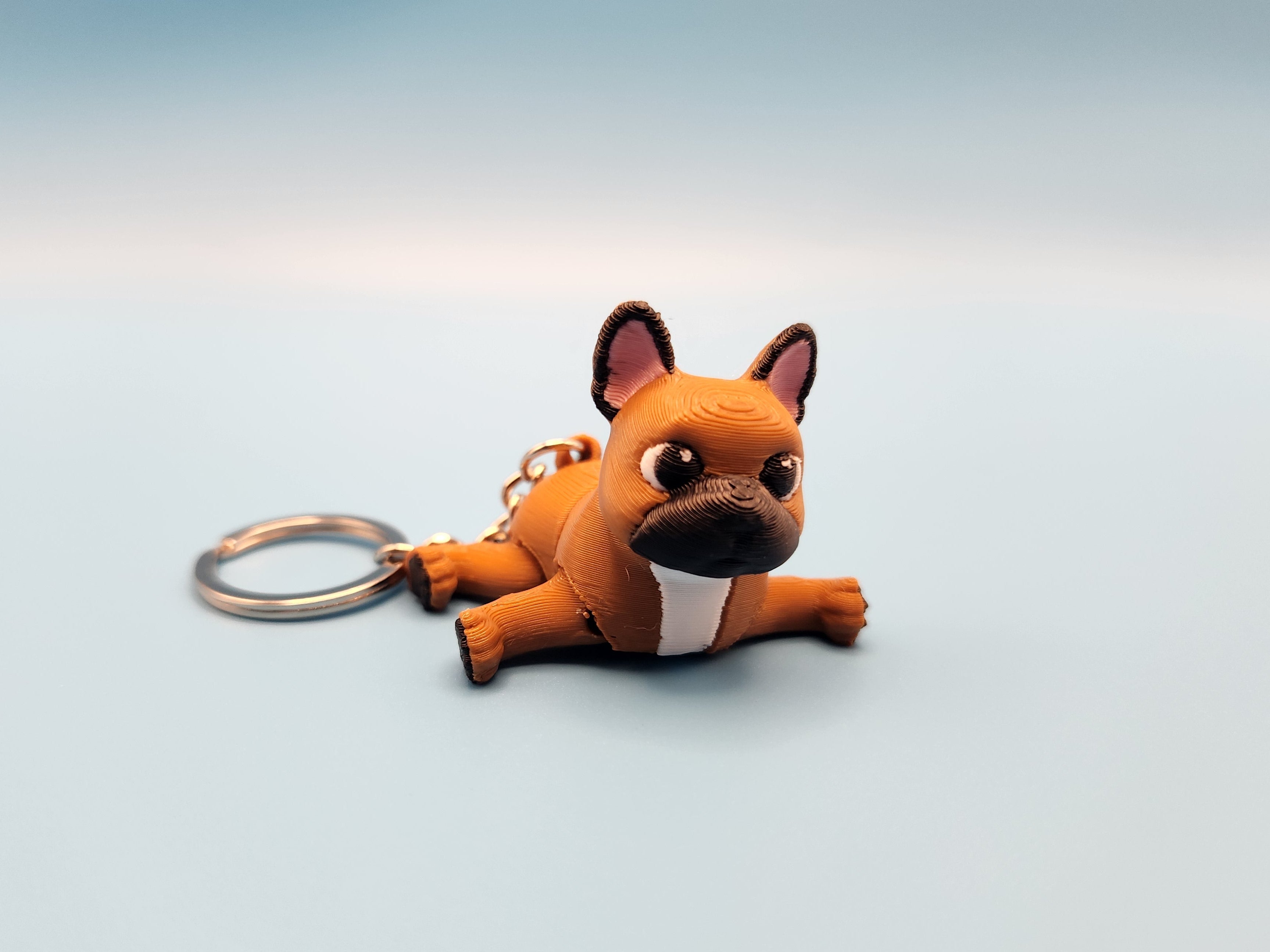 French Bulldog Fidget Buddy Keychain | 3D Printed Articulated Frenchie Charm