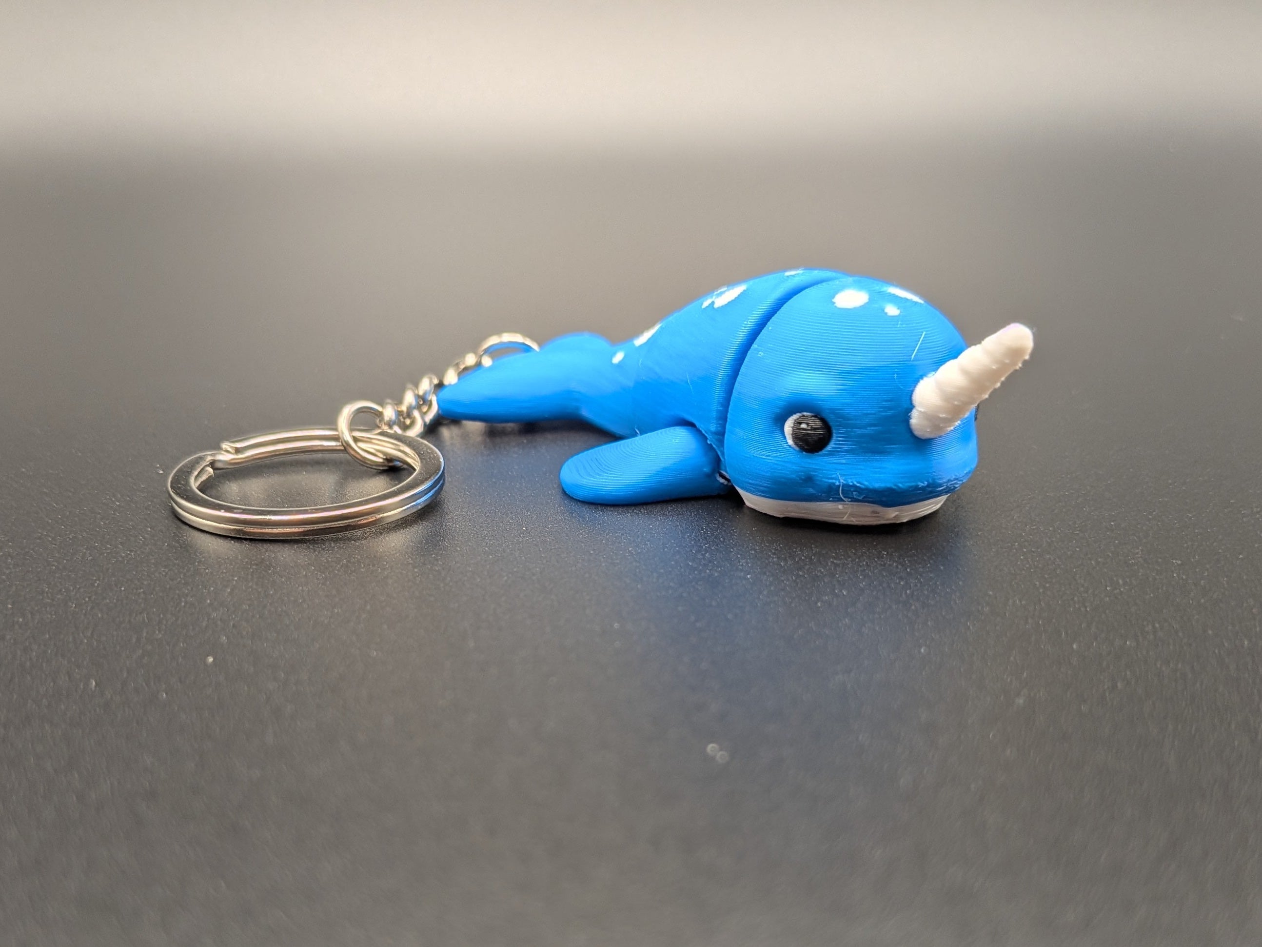 Narwhal Keychain Fidget Buddy – Cute 3D Printed Mini Charm